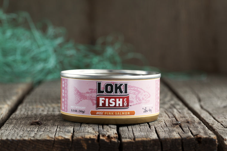 Gourmet Canned Wild Pink Salmon - 3.5 Ounce Organic Olive Oil and Salt - Loki Fish Company