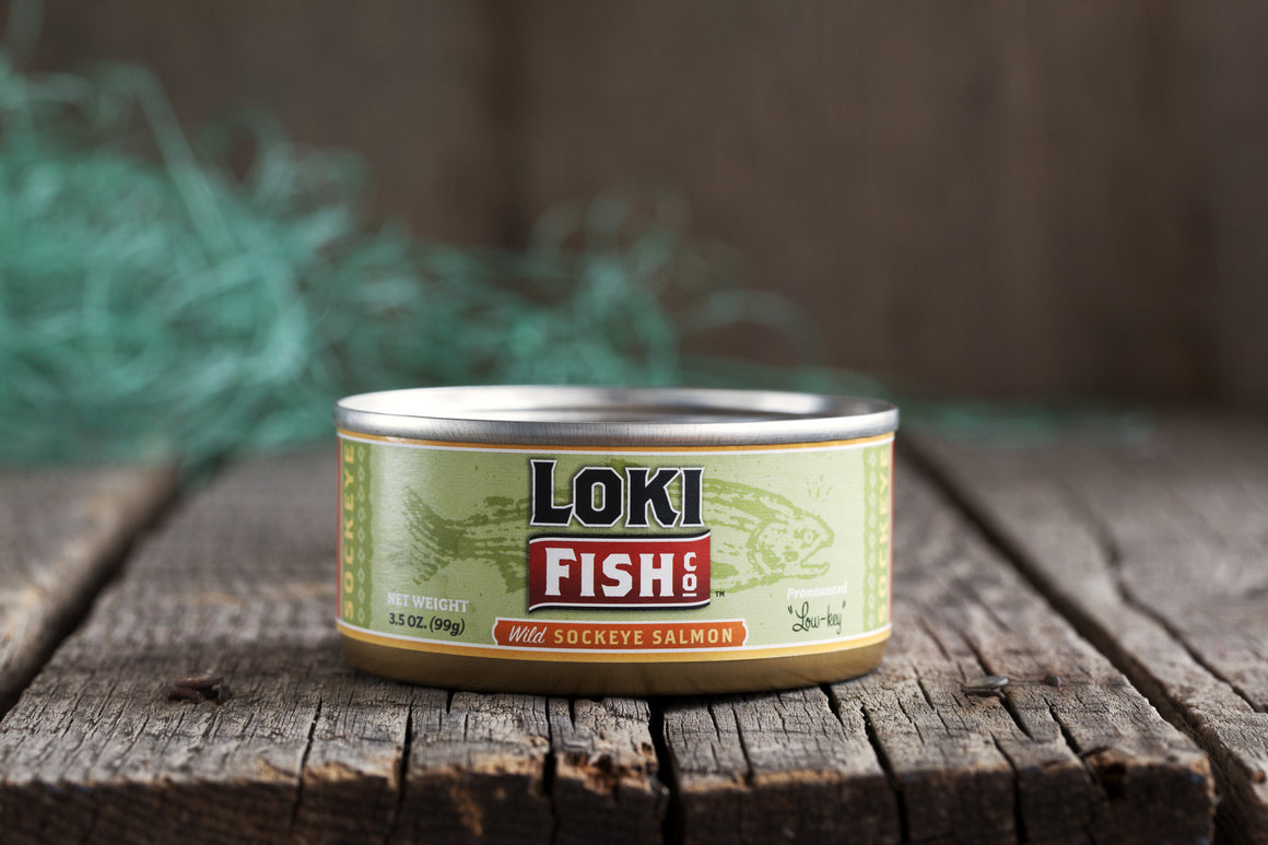 Gourmet Canned Wild Sockeye Salmon - 3.5 Ounce Olive Oil and Salt - Loki Fish Company